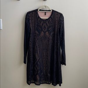 BCBG black and nude lace dress